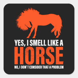 Rook als een paard in Tangerine Vierkante Sticker