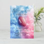 Rook Amerikaans Football Rugby Sport Gender Reveal Kaart (Staand voorkant)