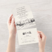 Rook | Bergketch Weddenschap All In One Uitnodiging (Afscheurbaar)