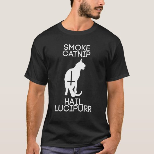 Rook Catnip, Hail Lucipurr Cat T-shirt (Voorkant)