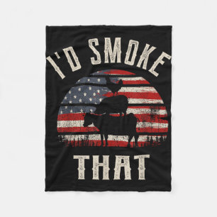 Rook dat grappige patriot cadeau voor bbq en vlees fleece deken