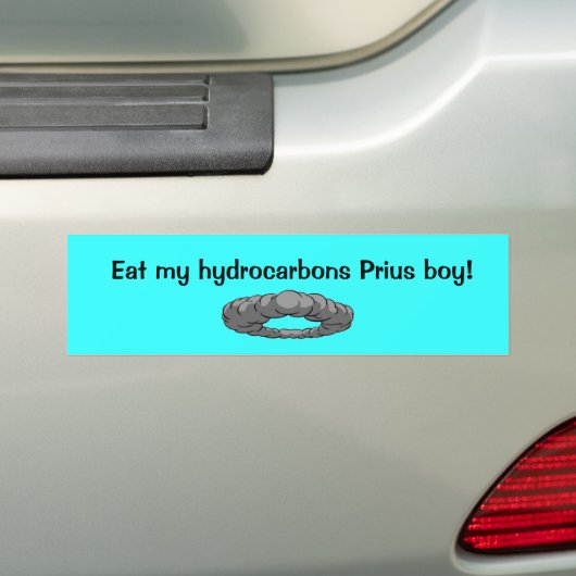 Rook, eet mijn koolwaterstoffen Prius jongen op! Bumpersticker (Op auto)