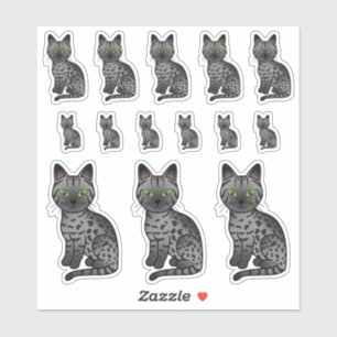 Rook Egyptische Mau Schattige Cartoonkatten Sticker