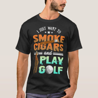 Rook- en golfgolfgolfer-rooksigaret t-shirt