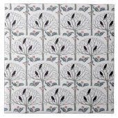 Rook en Holly Pattern Kerstkunst Tile Trivet Tegeltje (Voorkant)