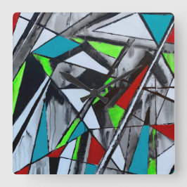 Rook- en spiegelwandklok vierkante klok