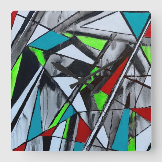 Rook- en spiegelwandklok vierkante klok (Voorkant)