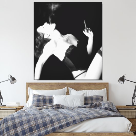 Rook en Verleiding - Zelfportret Canvas Afdruk (Insitu (Slaapkamer))