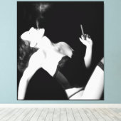 Rook en Verleiding - Zelfportret Canvas Afdruk (Insitu (Houten vloer))