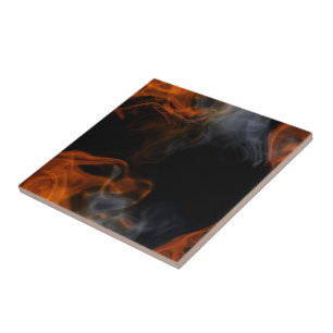 Rook en vlammen tegeltje