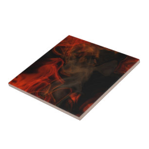 Rook en vlammen tegeltje