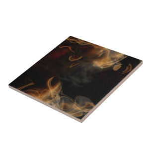 Rook en vlammen tegeltje