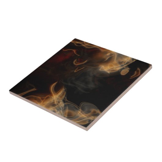 Rook en vlammen tegeltje (Zijkant)