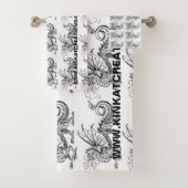 Rook en vuur op maat bad handdoek (Insitu)