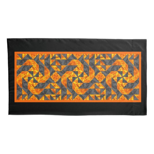 Rook en Vuur Quilt-design Koning Maat Kussensloop (Achterkant-Rechts)