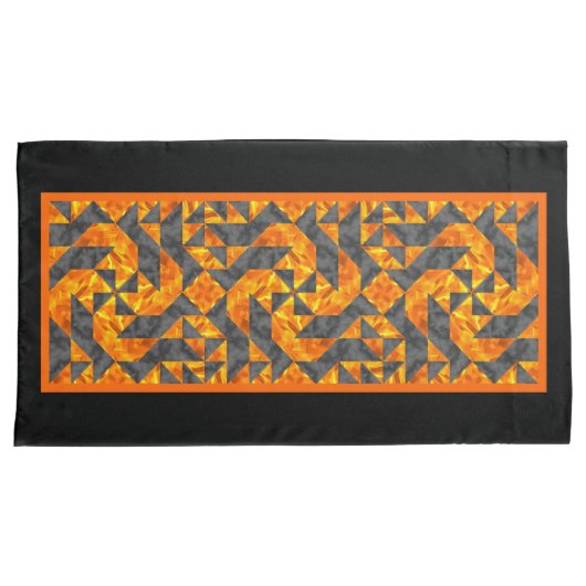 Rook en Vuur Quilt-design Koning Maat Kussensloop (Voorkant-Rechts)