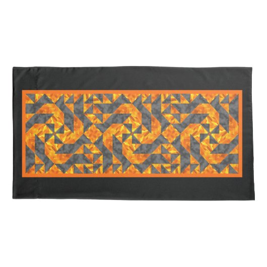 Rook en Vuur Quilt-design Koning Maat Kussensloop (Achterkant-Links)