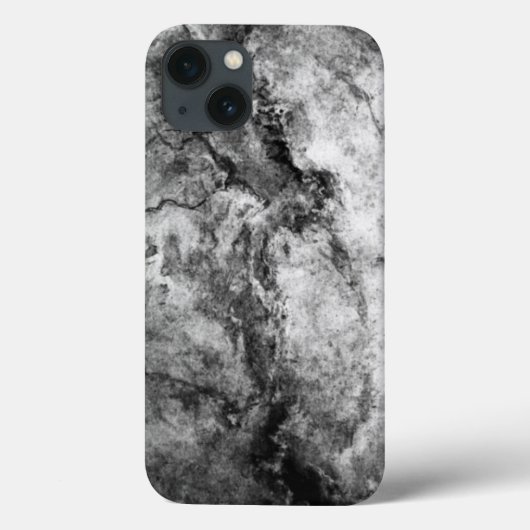 Rook gestreepte zwarte witte marmeren steenafwerki Case-Mate iPhone case (Achterkant)