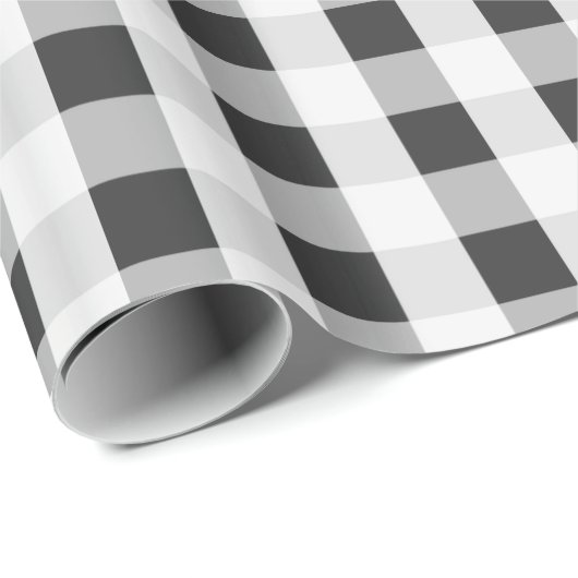 Rook Gray Gingham Pattern Cadeaupapier (Rol Hoek)