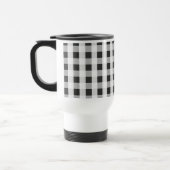 Rook Gray Gingham Pattern Gepersonaliseerd Monogra Reisbeker (Links)