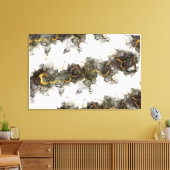 Rook in zwart grijs omhoog bewegend met gouden tin canvas afdruk (Insitu (Woonkamer))