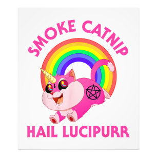 Rook Kattenkruid Hail Lucipurr, Grappige Satan Kat Foto Afdruk