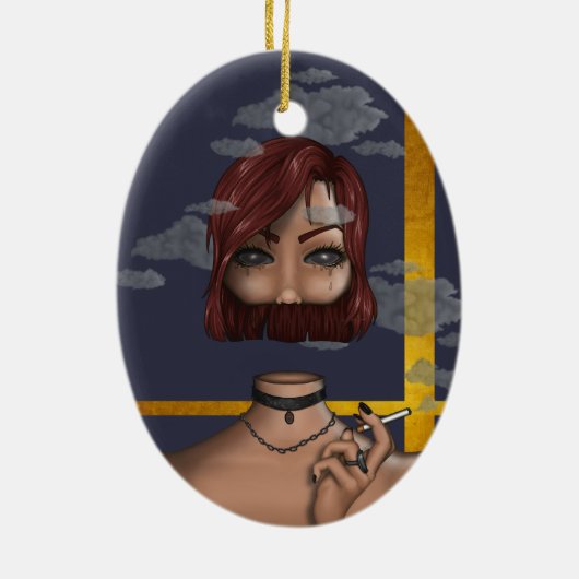 Rook Keramisch Ornament (Achterkant)