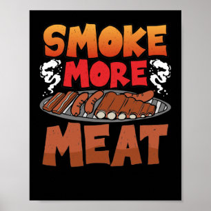 Rook meer vleesmoker Grill Barbecue Meat Poster