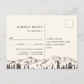Rook | Mountain Sketch Wedding Meal Choice RSVP Briefkaart (Achterkant)