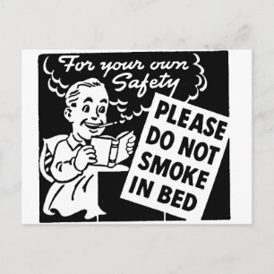Rook niet in bed briefkaart