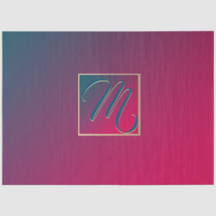 Rook Paarse gradiëntmonogram Tissuepapier