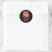 Rook Pot Roker Vleeseter Humor Bbq-ontwerp Ronde Sticker (Tas)