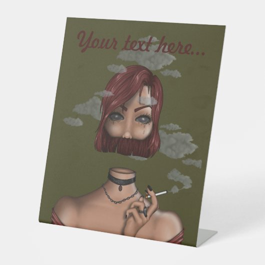 Rook Reclamebord Met Voetstuk (Voorkant)