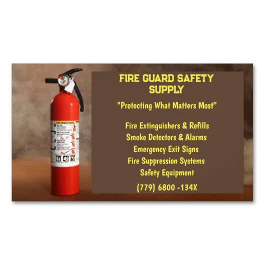 Rook & Rode Brandblusser Brandveiligheid Magnetisch Visitekaartje (Voorkant)