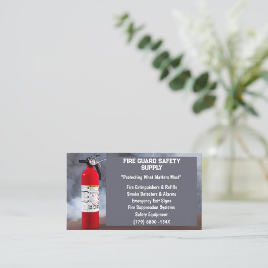 Rook & Rode Brandblusser Brandveiligheid Zaken Visitekaartje (Staand voorkant)