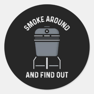 Rook rond en ontdek BBQ Smoker Barbeque Smok Ronde Sticker