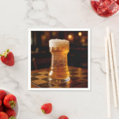 Rook Schaakstuk Bierglas Servet (Insitu)
