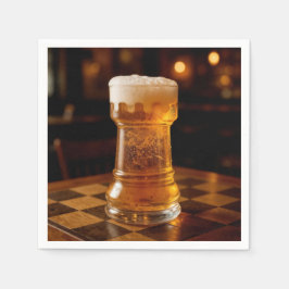 Rook Schaakstuk Bierglas Servet