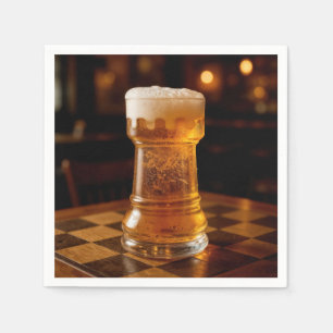 Rook Schaakstuk Bierglas Servet
