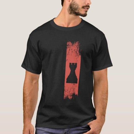 Rook Schaakstuk Schaakliefhebber T-shirt (Voorkant)