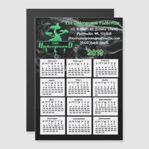 Rook Shop Business Mini Calendar Magnet 2019 Magnetische Uitnodiging