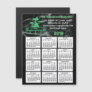 Rook Shop Business Mini Calendar Magnet 2019 Magnetische Uitnodiging