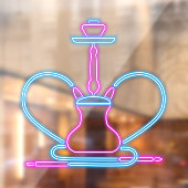 Rook Shop Faux Neon Signboard Hookah Pipe Raamsticker (Vel 2)