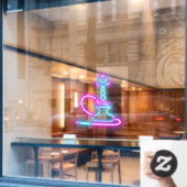 Rook Shop Faux Neon Signboard Hookah Pipe Raamsticker (Cafe Raam)