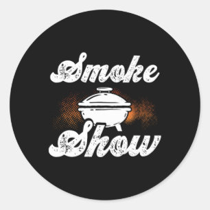 Rook Show - Grillen Roker Vlees Koken BBQ Gril Ronde Sticker