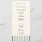 Rook Spruce Klassieke Script Pinstripe Bruiloft Programmakaart (Achterkant)