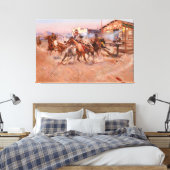 Rook van een .45 door Charles Marion Russell (1908 Canvas Afdruk (Insitu (Slaapkamer))