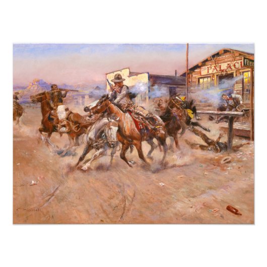 Rook van een. 45 door Charles Marion Russell Foto Afdruk (Voorkant)