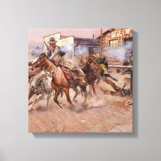 “Rook van een ‘45” van Charles M Russell Canvas Afdruk (Voorkant)