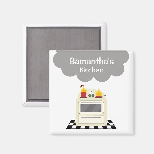 Rook & Vuur Retro Kachel Keukenmagneet Magneet (Voorkant / Achterkant)